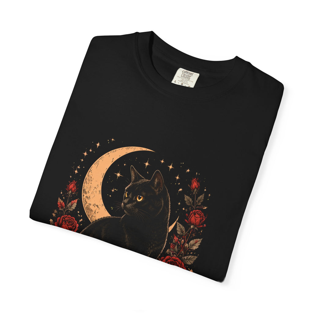 Black Cat & Crescent Moon Tee