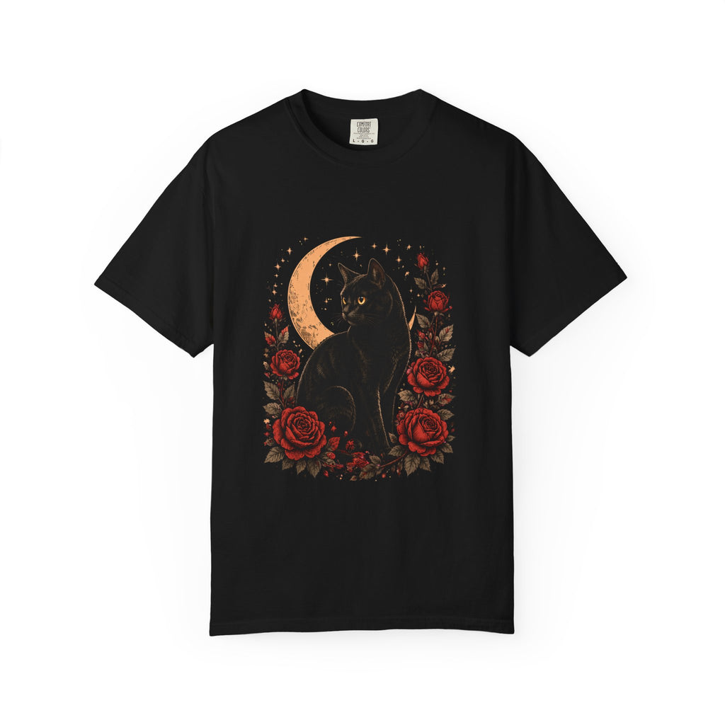 Black Cat & Crescent Moon Tee